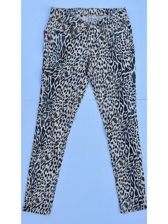 Unbranded Denim - Womens Leopard Print Skinny Jeans Juniors 5/6 Low Rise Stretch Denim